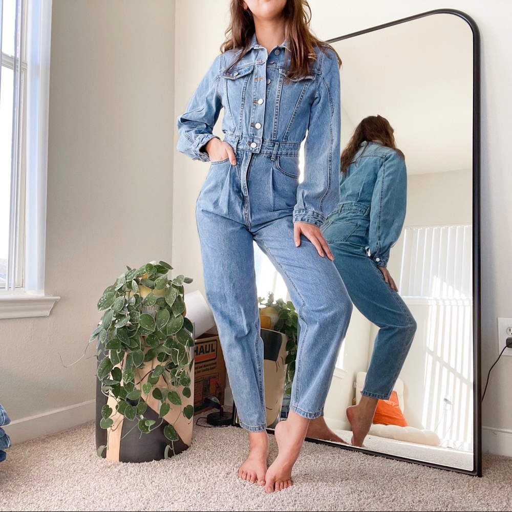 Structured Denim Jumpsuit